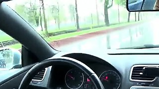 Public City Car Ride Solo Female Orgasm with a Sex Toy