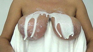 Milk Dripping From My Mature Hanging Boobs