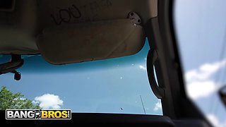 Bangbros - Amiee Cambridge boards the bang bus and takes a horny cock rail and a filthy facial cumshot