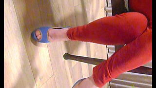 Worshipping Her Blue High Heels