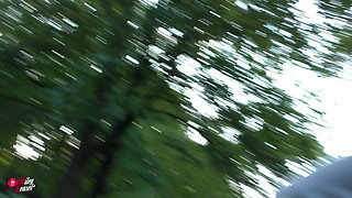 Horny Slut in the Park Recognized and Squirted All Over!!