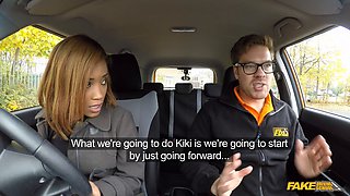 Kiki Minaj gets a public creampie after driving a car in a British reality POV