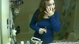 Hot teen stripping off in POV
