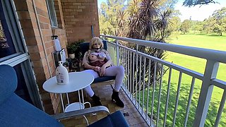 Sissy college girl domination & submission balcony have fun and peeing teaser