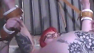 Restrained Girl Has Anal Speculum Insert & Pissed in