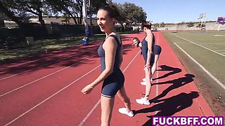Teenage besties providing a first ever time lesbian practice