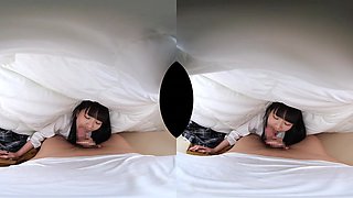 VR sex with asian brunette babe