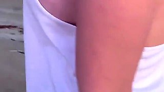 Wifey Flashing Tits at the Sunset