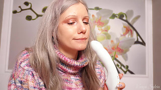 A Nymph in a Sweater Expands Her Holes by Inserting a Vibrator - Blowjob and Female Orgasm!
