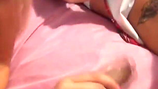 Busty babes tugging dick in reverse gangbang