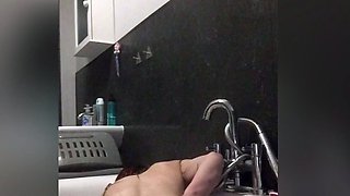 Hot ass brunette teen sucks stiff pecker under shower