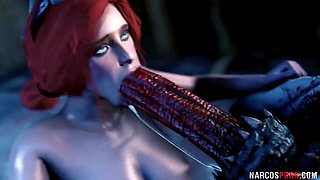 All natural redhead Triss gets hammered well by cock
