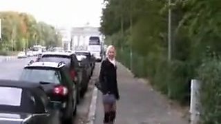 German girl public flashing in Berlin and with butt plug upskirt