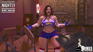 Disrespectful wrestler with a big booty gets put in her place by her new trainer