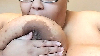 Licking My Nipples and Playing with My Pussy