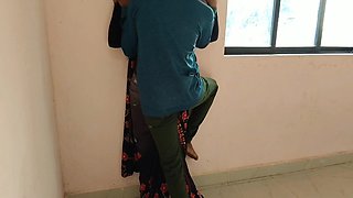 Hot Sexy India Sarika Aunty Wall Standing Romance Blow Job and Very Hard Doggy Anal Style Sex with Her Husband