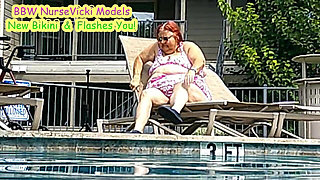 Nurse Vicki Models Her New Bikini by Pool Flashes You Then