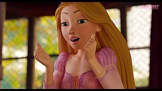 Disney princess Rapunzel animation parody