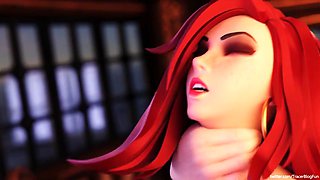 3D anime: having sex with Miss Fortune on her boat