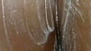 Wasshing my big bubble butt at shower in the bathroom