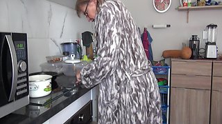 Unbelievable Sexy Granny 63 in the Kitchen