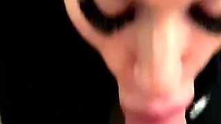 Big tit blonde gives blowjob to big cock