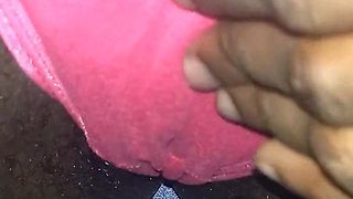 Flashing Rubbing My Tight Hairy Pussy Closeup