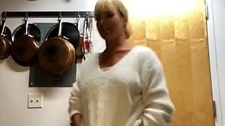 Glamour babe with big boobs masturbates in lingerie