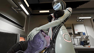 sweet futa fucks lara's mouth and cums inside 3D