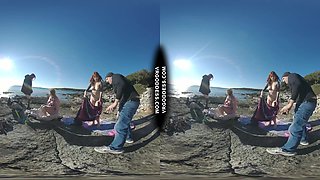 3 Hot College Girls On Winter Vacation Naked On Beach Fire Dancing Bubbles Cheri Josie Poppy