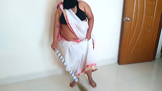 Indian Maid Fucked by Owner While Sweeping House