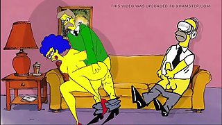 Neighbor Fucks Horny Housewife While Hubby Watches Porn on Couch