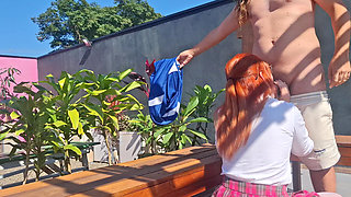 Fucking the Innocent Redhead in the Garden