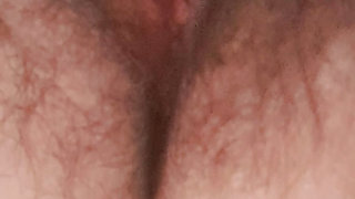 hairy pussy close up and masturbating clitoris with vibrator