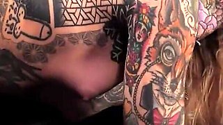 Tattooed Horny Women with Small Tits Fuck It Good Again and Show the Man What He Wants