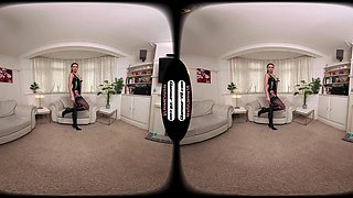 Hattie Grace Black Latex Corset With Stockings & X-Rated Dildo Taunt & Tease Joi - 8k Vr