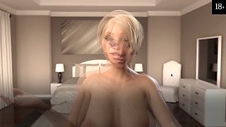 Cartoon college student gets frisky in the library