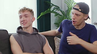 Three friends are jerking off together!