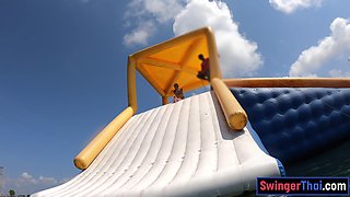 Asian GF waterpark fun then sex at home