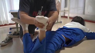 Chinese tickle in white socks