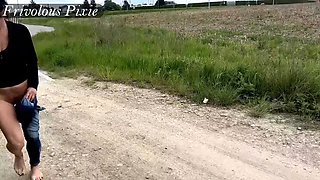 Public Pee Fail! MILF Accidentally Pisses Outside & Gets Caught by Cars