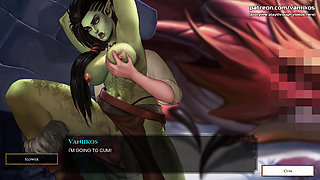 Big Boobs Giant Orc Woman Dirty Outdoor Sex and Pussy Creampie - Cartoon Animated Porn Game - What a Legend! - Part 25