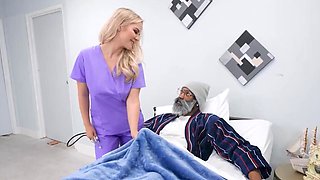 Blonde bombshell doctor gets banged hard by a BBC nurse