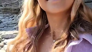 Sexy blonde amateur babe give blowjob and fucking to cumshot