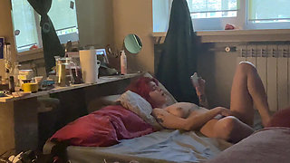 Merely Got Busted Playing with Her Hairy Pussy
