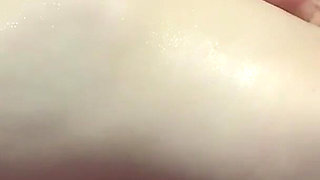 She masturbates with her panties filled with hot cum from her boyfriend