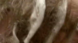 Blonde Granny Evelin with Extremely Hairy Pussy Fucked by Black Fat Cock in Interracial