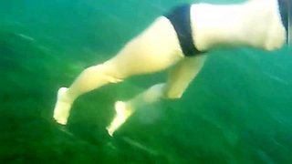 I Was Fishing Underwater but Instead of Fish Met Sexy Girl Who Flashed Me Her Hairy Pussy