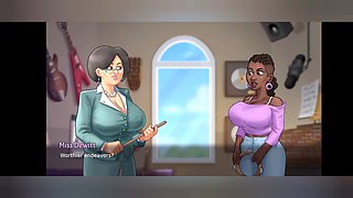 Summer saga, cartoon mom, cartoon teacher