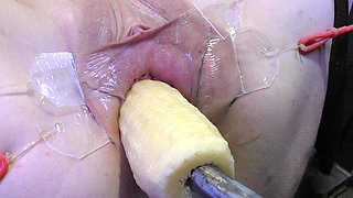 Wide Open Cocked Pussy Mechanically Fucked From Very Close 3